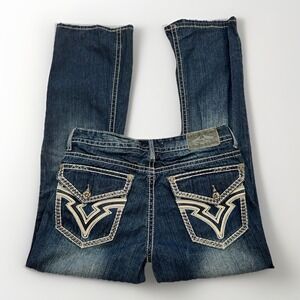 Antique Rivet Mens Jeans Y2K Streetwear Studded Embroidered Thick Stitch 30x30